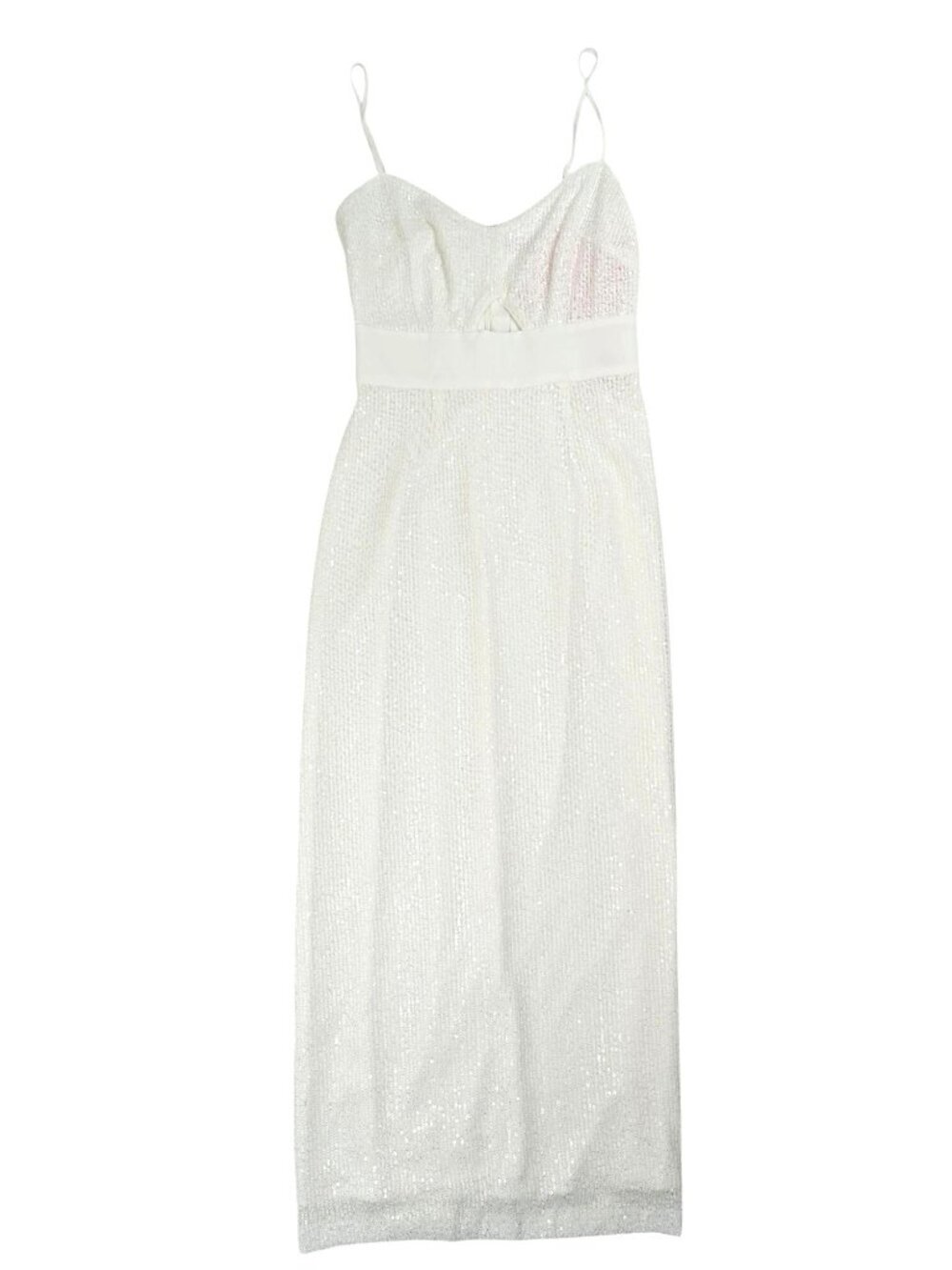 LDT Sequin Cutout Dress in White
